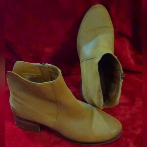 Lucky Brand Pedera Tan Soft Leather Ankle Booties - Size 10W